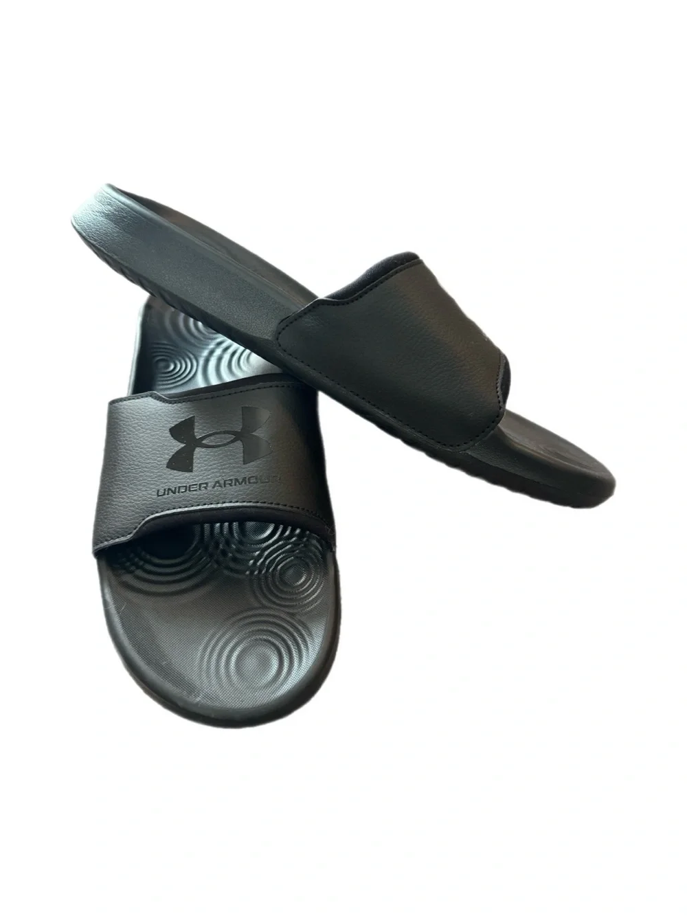 Under Armour Men’s Black comfortable Slides size 10